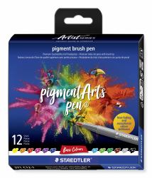 Staedtler Pigment Arts Brush Pen Basic Colors felt pen Multicolour 12 pc[s] (STAEDTLER 371 - bÃ¸rstepen og fiberspid)