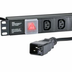 Cablenet IEC8HC20 Stromverteilereinheit [PDU] 8 AC-Ausgänge 1U Schwarz (CNL 8W C13 PDU Hor 1u C20 3M)