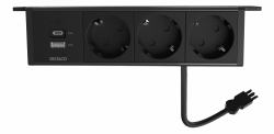 Deltaco GT-1103 not categorized (Under-desk Outlet angled, 3 outlets, 1)