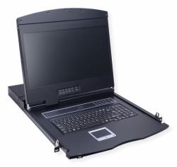 VALUE 26.99.0131 Konsolenregal 48,3 cm [19"] 1366 x 768 Pixel Schwarz 1U (19KONSOLE48CMVGA16:9USBD - D)