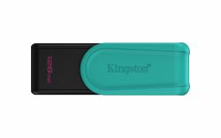 Kingston Technology DataTraveler 128GB Portable USB 3.2 Gen 1 Exodia S [Schwarz/Türkis] (Kingston DataTraveler Exodia S DTXS/128GB USB Flash Drive, 128GB, USB 3.2, Black/Green, Swivel Cap Design)