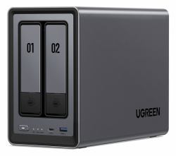 Ugreen NASync DXP2800 NAS Kompakt Intel® N N100 8 GB DDR5 UGOS Pro Schwarz (UGREEN NASync DXP2800; 2-Bay NAS with Intel N100 Quad-Core CPU [Up to 3.4GHz] 8GB DDR5; 2x M.2 PCIe Slots; 2.5GbE Port [...