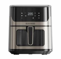 Black & Decker BXAF6500E Einzelbild 6,5 l Eigenständig 1600 W Low Fat Fritteuse Schwarz, Grau (BLACK+DECKER Air Fryer 1600W 6.5L)