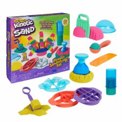 Kinetic Sand , Ultimate Sandisfying Set with 2lbs Play Sand [Pink, Yellow & Teal], 10 Tools & Molds, Sensory Toys for Kids Ages 7 and up (Kinetic Sand KNS ACK Super Sandisfying)