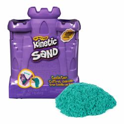 Kinetic Sand , Castle Case with 1lb Teal Play Sand, Storage Container, Sensory Toys for Kids Ages 3 and up (Kinetic Sand Castle Case)