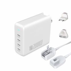4smarts 545200 mobile device charger Laptop, Portable gaming console, Smartphone, Smartwatch, Tablet, Universal White AC Fast charging Indoor (4smarts Charger GaN Flex Pro 200W 4 USB-C Travel Editi...