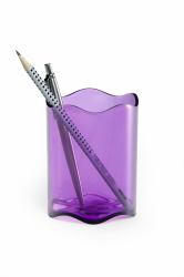 Durable TREND pen/pencil holder Purple, Transparent (Durable Trend Pen Cup Clear Purple)