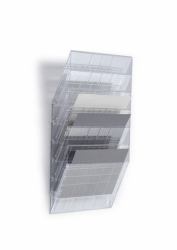 Durable FLEXIBOXX Prospektständer 6 Regale Transparent (Durable FLEXIBOXX 6 A4 Landscape Clear)