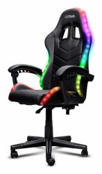 Trust 25979 Videospiel-Stuhl PC-Gamingstuhl Gepolsterter Sitz Schwarz (Trust GXT704 RONIQ RGB GAMING CHAIR)