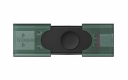 Kingston Technology DataTraveler DuoG2 USB-Stick 256 GB USB Type-A / USB Type-C 3.2 Gen 1 [3.1 Gen 1] Schwarz, Grün (256GB USB-A + USB-C 3.2 GEN 1 - DATATRAVELER DUOG2)
