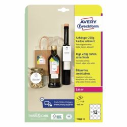 Avery T2004-10 non-adhesive label 120 pc[s] White Round (Non-Adhesive Label 120 Pc[S] - White Round - Warranty: 12M)