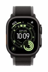 Apple MG9U4ZM/A smart wearable accessory Band Black Titanium, Polyester, Spandex, Nylon (-49MM BLACK/CHAR T/LOOP-M/L-BT FIN)