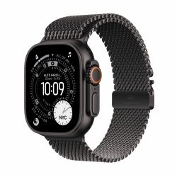 Apple Watch Ultra 3 OLED 49 mm Digital 422 x 514 Pixel Touchscreen 5G Schwarz WLAN GPS (Apple Watch Ultra 3Â GPS + CellularÂ 49mmÂ Black Titanium Case with Black Titanium Milanese Loop - Medium)