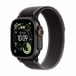 Apple Watch Ultra 3 OLED 49 mm Digital 422 x 514 Pixel Touchscreen 5G Schwarz WLAN GPS (Apple Watch Ultra 3Â GPS + CellularÂ 49mmÂ Black Titanium Case with Black/Charcoal Trail Loop - M/L)