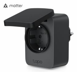 TP-Link Tapo P410M Smart Plug 3680 W Haus Schwarz (SMART WI-FI OUTDOOR PLUG - SPLASHPROOF ENERGY MONITORING)