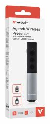 Verbatim 32366 Funk-Presenter RF Schwarz, Silber (Agenda Wireless Presenter - with Red Laser Pointer - Warranty: 24M)