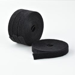 StarTech.com 4-pack 15ft [4.6m] Hook and Loop Roll, 0.5in Wide, Black, Cut-to-Size Reusable Cable Ties, Fastener Tape, Adjustable Fabric Wraps, Bulk Roll (60 FT. CUT-TO-SIZE HOOK AND - LOOP CABLE T...