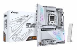 GIGABYTE X870E AORUS PRO X3D ICE Motherboard - Supports AMD Ryzen 9000 CPUs, 18+2+2 Phases Digital VRM, up to 9000Hz DDR5 [OC], 2xPCIe 5.0 + 2xPCIe 4.0, Wi-Fi 7, 5GbE LAN, USB 4 (Gigabyte X870E AOR...