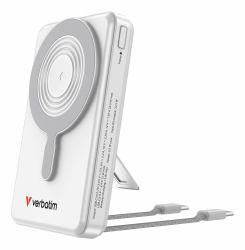 Verbatim 32273 batteria portatile Polimeri di litio [LiPo] 10000 mAh Carica wireless Argento (Verbatim Charge'n'Go 2C & Display MagSafe Power Bank 10000 mAh Silver)