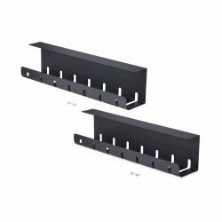 StarTech.com 2-Pack Under Desk Cable Management Tray, 42" Long [21" Per Tray], Metal Slotted Style Cable Organizer, Screw-On Install, Power Bar Holder, Black, TAA (UNDER DESK CABLE MANAGEMENT - - S...