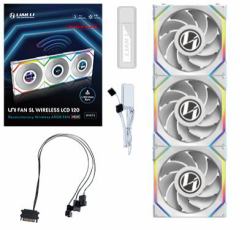 Lian Li UNI FAN SL Wireless LCD 120 Reverse Blade Boitier PC Ventilateur 12 cm Blanc 3 pièce[s] (Lian Li UNI FAN SL WIRELESS LCD Reverse Flow 120mm Triple Pack - White)