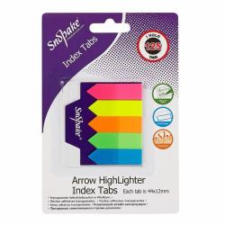 Snopake Index Tab Arrow Highlighter Assorted 125 Tabs- 12 B/Cards