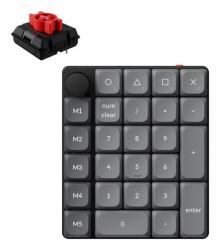 Keychron K0 Max QMK Numerische Tastatur Universal Bluetooth/USB/RF Wireless Schwarz, Grau (K0M-H1 WLES GATRON BAKLIT RED SWTCH)