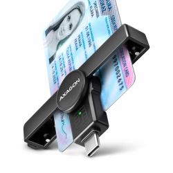 Axagon CRE-SMPC USB-C Smart card/ID card PocketReader lettore di card readers Interno USB tipo-C Nero (AXAGON CRE-SMPC USB-C Smart Card Pocke)