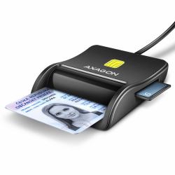 Axagon CRE-SM3SD USB Smart card & SD/microSD/SIM Flat smart card reader Indoor USB 2.0 Black (AXAGON CRE-SM3SD USB Smart Card & SD/m)