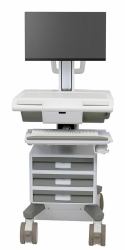 Ergotron M011-0101-111101-1-0 All-in-One PC/Workstation Halterungen/ Ständer 19,5 kg Weiß, Grau 61 cm [24"] (Mosaic Lcd Cart, Tier 3 Std 1x1x1)