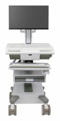 Ergotron M011-0101-110001-1-0 All-in-One PC/Workstation Halterungen/ Ständer 19,5 kg Weiß, Grau 61 cm [24"] (Mosaic Lcd Cart, Tier 1 Std 1)