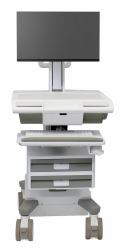 Ergotron M011-0101-111001-1-0 All-in-One PC/Workstation Halterungen/ Ständer 19,5 kg Weiß, Grau 61 cm [24"] (Mosaic Lcd Cart, Tier 2 Std 1x1)