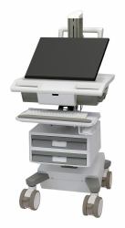 Ergotron M031-0101-111001-1-0 All-in-One PC/Workstation Halterungen/ Ständer 19,5 kg Weiß, Grau 61 cm [24"] (Mosaic Flex Arm Cart, Tier 2 Std 1x1)