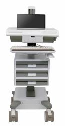 Ergotron M021-0101-111101-1-0 All-in-One PC/Workstation Halterungen/ Ständer 19,5 kg Weiß, Grau 43,2 cm [17"] (Mosaic Laptop Cart, Tier 3 Std 1x1x1)
