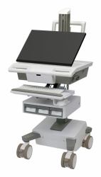 Ergotron M031-0101-130001-1-0 All-in-One PC/Workstation Halterungen/ Ständer 19,5 kg Weiß, Grau 61 cm [24"] (Mosaic Flex Arm Cart, Tier 1 Std 3)