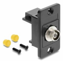 DeLOCK Panel Mount FC Simplex Buchse zu Buchse schwarz (Delock - Netzwerkkoppler - FC [W] zu FC [W] - Glasfaser - Simplex - Panelmontage - Schwarz)