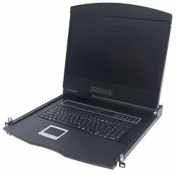 Intellinet Rackmount 19" LCD-Konsole für modulare KVM-Switche, LCD-Bildschirm mit 19"-Bildschirmdiagonale zur 19"-Rackmontage, 1 HE, modulares System, Tastatur mit französischem Layout (Rackmount...