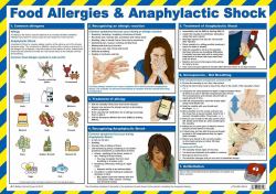 Food Allergies & Anaphylactic Shock Poster A2 Laminated