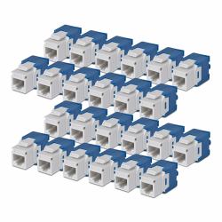 StarTech.com Cat6 Keystone Jack, 24-Pack RJ45 Ethernet Keystone Jacks, UTP Cat6 Wall Jack, 180-Degree Toolless, White (CAT6 UTP KEYSTONE JACK 24-PACK - 180-DEGREE TOOLLESS WHITE)
