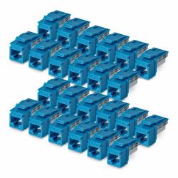 StarTech.com Cat6 Keystone Jack, 24-Pack RJ45 Ethernet Keystone Jacks, UTP Cat6 Wall Jack, 90-Degree 110 Punch Down, Blue (CAT6 UTP KEYSTONE JACK 24-PACK - 90-DEGREE 110 PUNCH DOWN BLUE)