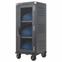 Manhattan iPad to 13", MacBook Air to 13" & Chromebook 14" 30-bay Charging Trolley/Cart via USB-C [30W], Also other tablets/smartphones [with device to USB-C cable], Bays 404x27.6x283mm, USB-C char...