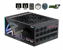 MSI MPG Ai1300TS PCIE5 unité d'alimentation d'énergie 1300 W 24-pin ATX ATX Noir (MSI 1300W TITANIUM F/M MPG AI1300TS PCIE)