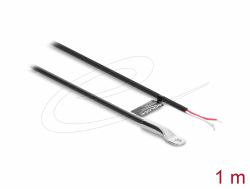 DeLOCK 91810 Zubehör für Temperatur-/Feuchtigkeitssensor Verlängerungskabel Schwarz 1 Stück[e] (Delock - Temperatursensorkabel - M4 Ringklemme zu ohne Stecker - 1 m - rund - Schwarz)