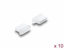 DeLOCK Staubschutz für USB Type-C Buchse 10 Stück Silikon transparent (Delock - Schutzumschlag - for USB Type-C female port - durchsichtig [Packung mit 10])