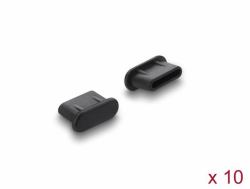 DeLOCK Staubschutz für USB Type-C Buchse 10 Stück Silikon schwarz (Delock - Schutzumschlag - fÃ¼r USB Type-C-Buchse - Schwarz [Packung mit 10])