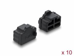 DeLOCK Staubschutz für RJ45 Buchse 10 Stück Silikon schwarz (Delock - Stecker-Staubschutz - fÃ¼r RJ45 - Schwarz [Packung mit 10])