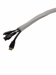 Self-closing braided sleeve - 18mm, 50m White,, cable sock, - Temp: -50Â°C to +150Â°C - Warranty: 24M