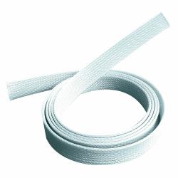 Braided sleeve 25-45mm, 50m - white, cable sock, Temp: - -50Â°C to +150Â°C - Warranty: 24M