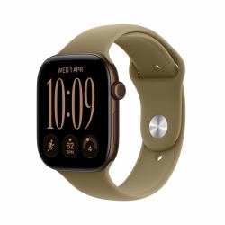 Apple Watch Series 12 OLED 46 mm Digital 416 x 496 Pixel Touchscreen Bronze WLAN GPS (Apple Watch Series 12 GPS 46mm Dark Bronze Aluminium Case with Olive Sport Band - S/M)