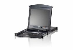 ATEN KL1516AM Tastatur/Video/Maus [KVM]-Switch Schwarz (ATEN KL1516AM - KVM console with KVM switch - 16 ports - PS/2 - 17" - rack-mountable - 1280 x 1024 @ 75 Hz - VGA)